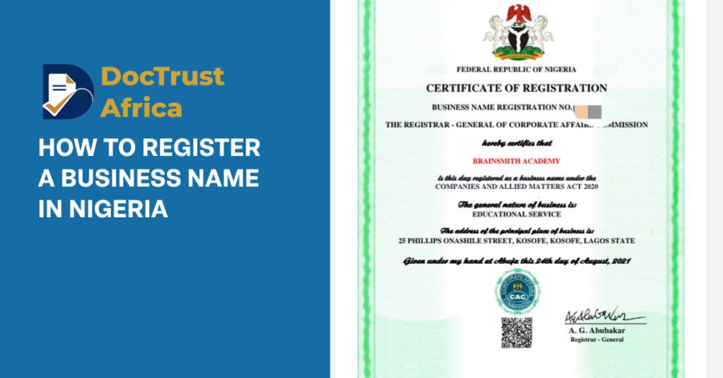 How to Register a Business Name in Nigeria | CAC Registration
