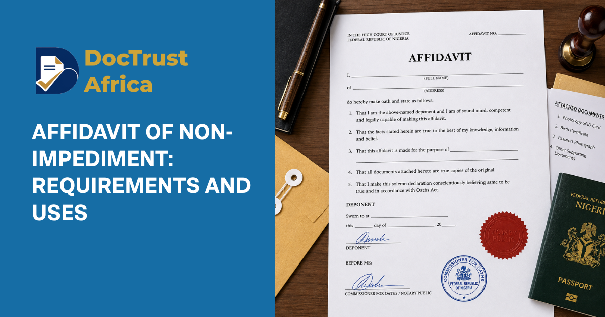 Affidavit of Non-Impediment: Requirements and Uses