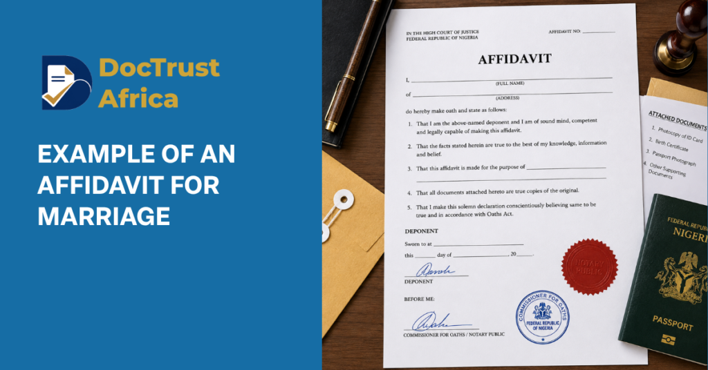 Example of an Affidavit for Marriage
