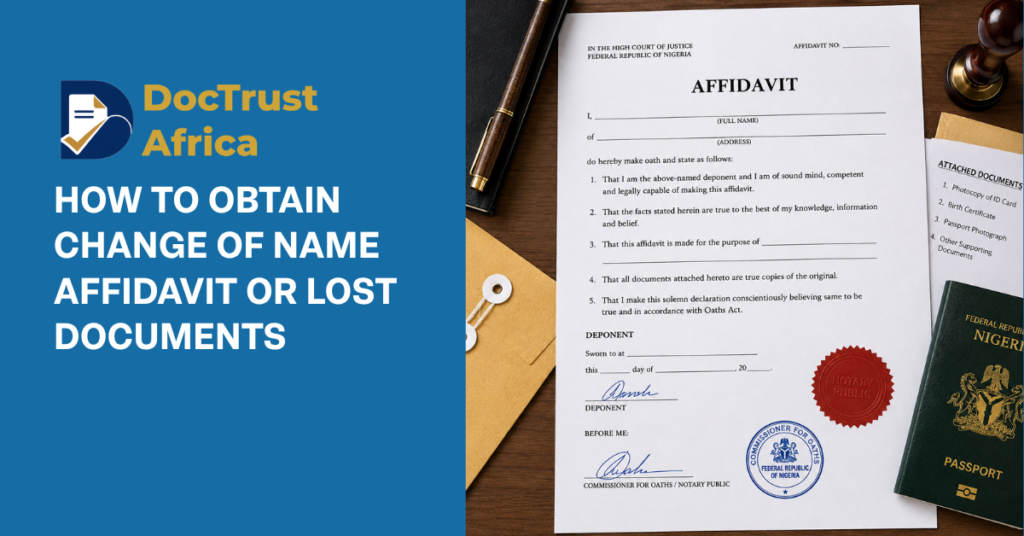 Change of name affidavit