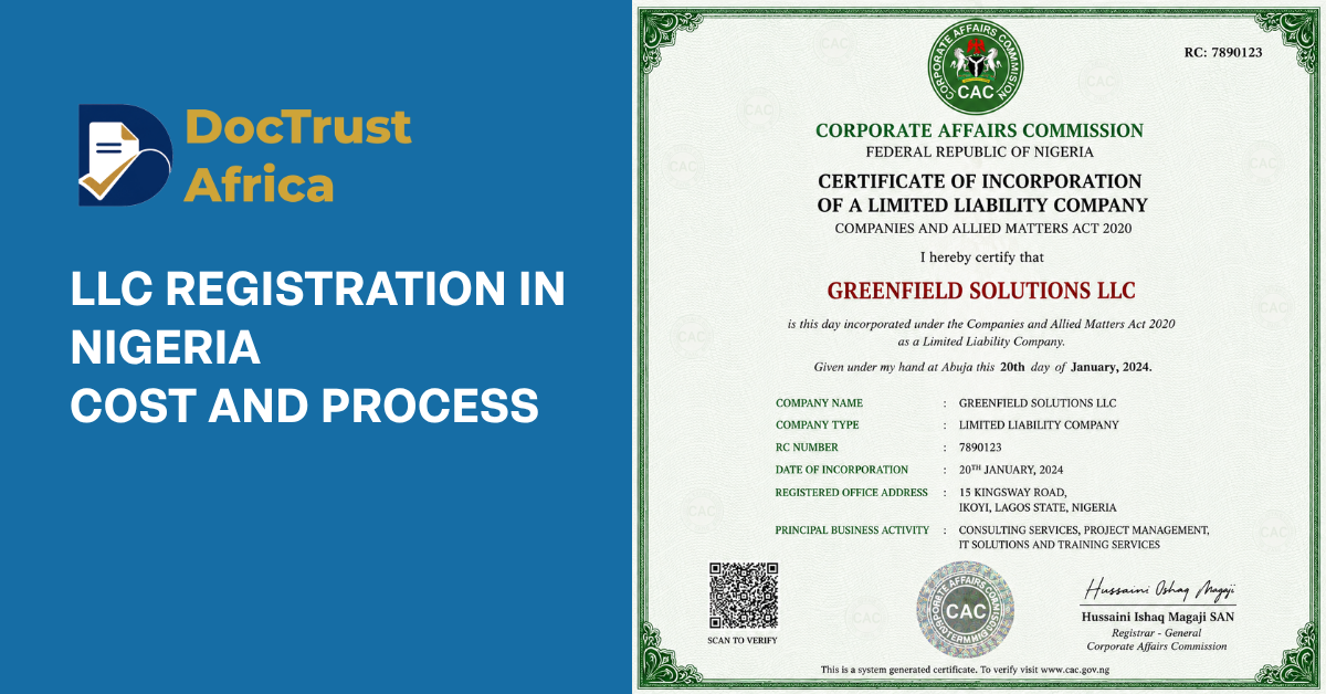 LLC Registration in Nigeria: Cost and Process