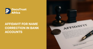 Affidavit for Name Correction in Bank Accounts
